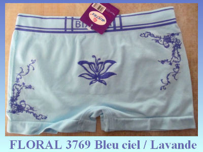 Shorty FLORAL 3769 Bleu ciel