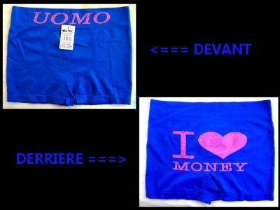 Boxer Homme LOVE MONEY Bleu roi