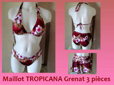 Maillot Tropicana Grenat